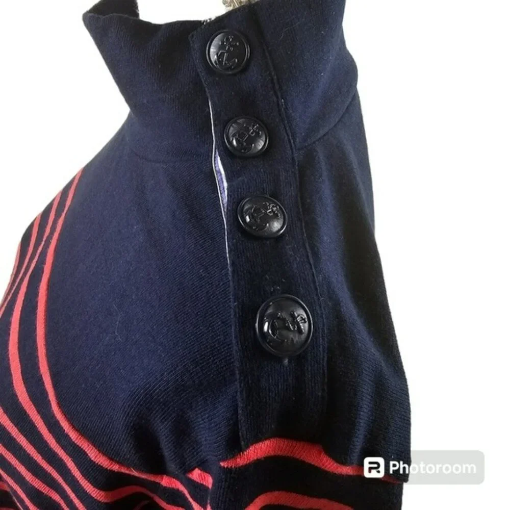 J. Crew Nautical Theme Striped Mock Turtleneck Sweater in Medium - Picture 8 of 12